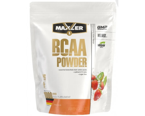 MAXLER Незаменимые аминокислоты BCAA powder 2:1:1, 1000гр. КЛУБНИКА-КИВИ 