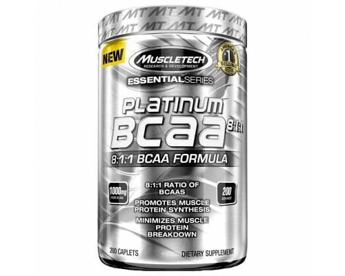 MUSCLE TECH Незаменимые аминокислоты Platinum BCAA 8:1:1, 200caplets 