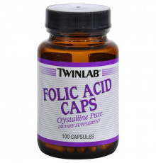TWINLAB Фолиевая кислота Folic Acid caps 100 капс.
