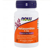 NOW Мощный антиоксидант Astaxanthin 4mg 60капс.