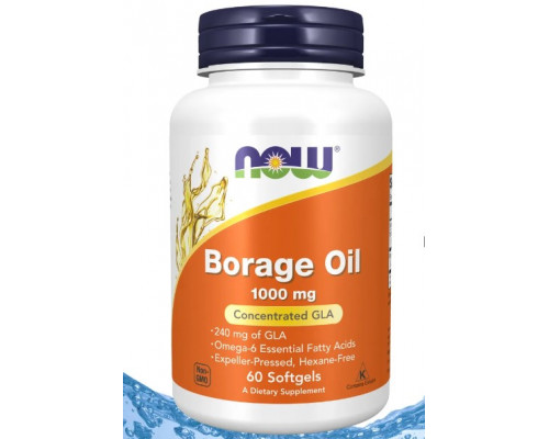 NOW Масло семян Бораго - концентрат GLK Borage Oil 1000mg 60капс.