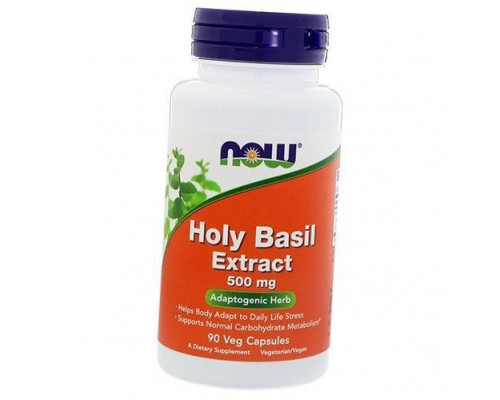 NOW Адаптаген, нормализует уров.сахара в крови Holly Basil Extract 500mg 90 веган.капс.