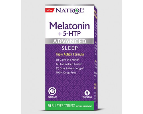 NATROL Здоровый сон Melatonin + 5-HTP 60 таб.
