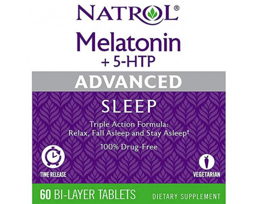 NATROL Здоровый сон Melatonin + 5-HTP 60 таб.
