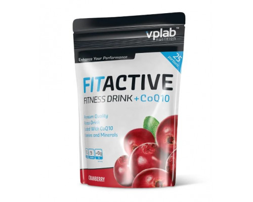 VPLAB Изотоник Fit Active Fitness Drink+CoQ10 500гр. КЛЮКВА