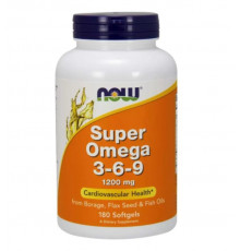 NOW Здоровье сердечно-сосудистой системы Super Omega 3-6-9 1200 mg 180 капс 