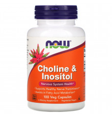 NOW Витамины Choline & Inositol 250/250mg 100 веган.капс.