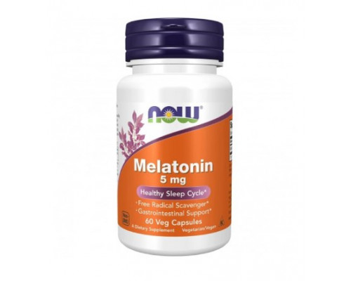 NOW Здоровый сон Melatonin 5мг 60 веган.капс.