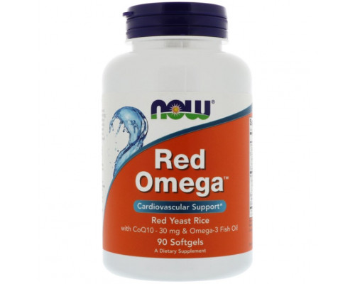 NOW Red Omega Красный ферментиров. рис с CoQ10 и Omega-3 90 гель.капс