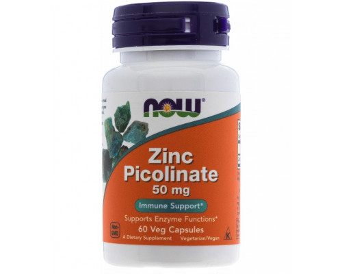 NOW Zink Picolinate 50mg Цинк пиколинат 60 веган.капс.