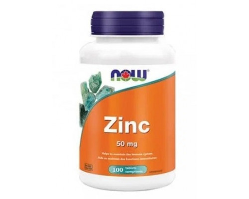 NOW Zink 50mg Цинк глюконат 100таб