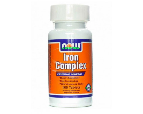 NOW Iron complex  Железо 100таб.