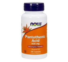 NOW Pantothenic Acid 500mg Витамин В-5 100 веган.капс.