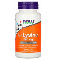 NOW Аминокислота L-Lysine 500mg 100 таб.