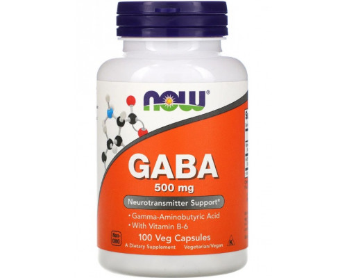 NOW Нейротрансмиттер GABA 500 mg 100вег.капс