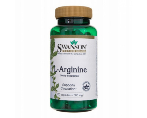 SWANSON L-Arginine 500mg Аминокислота L-Аргинин 100капс