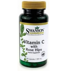 SWANSON Витамин С Vitamin C W/Rose Hips 500mg 100капс