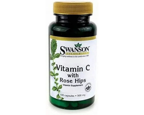 SWANSON Витамин С Vitamin C W/Rose Hips 500mg 100капс