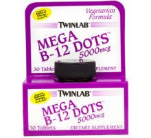 TWINLAB Витамины MEGA B-12 Dots 5000mcg 30таб.