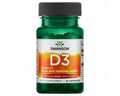 SWANSON D3 Витамин D3 1000 IU 30капс.